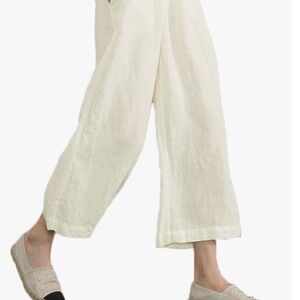 Woman’s Cotton White Cropped Wide Leg Capri Size 3X, NWT